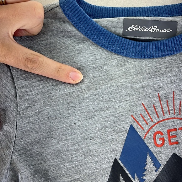 Eddie Bauer Long Sleeve Shirt Gray Kids Boys Girls Size S 7 8 Get Outside - Picture 8 of 8
